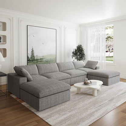 JACH U-Shaped Couches for Living Room, 6-Seats Modular Convertible Sectional - Image 7
