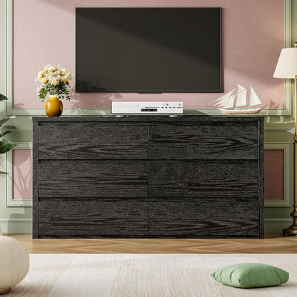 GarveeHome 6 Drawer Dresser for Bedroom, Wide Wood Chest of Drawers Handle Free - Image 3