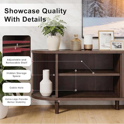 70" Mid Century Modern TV Stand, Wood TV Consoles - Image 6