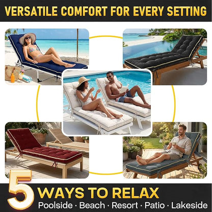 72x21 Inch Folding Chaise Lounge Cushion Quick Dry - Image 8