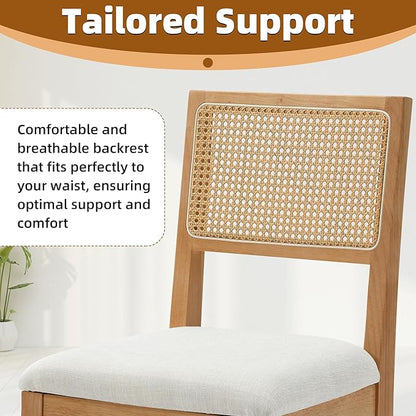 Westice Rattan Dining Chairs Set of 2, Farmhouse Natural Dining Room Chairs - Image 4