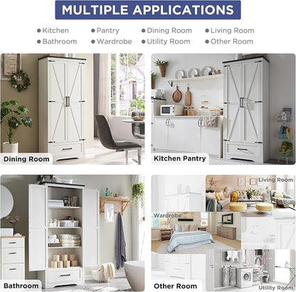 JXQTLINGMU Farmhouse Kitchen Pantry Cabinet - Image 3