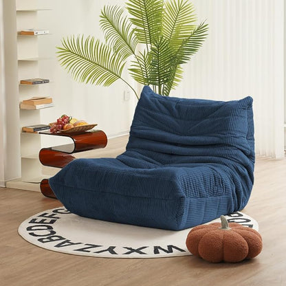 N&V Mid Century Armless Floor Sofa, Soft Premium Corduroy Floor Lounge Chair by NV