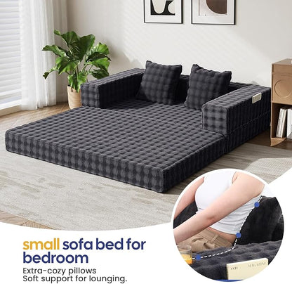 COMAX Futon Sofa Bed, 4‑in‑1 Convertible Sofa Bed, Folding Boneless Couches - Image 4