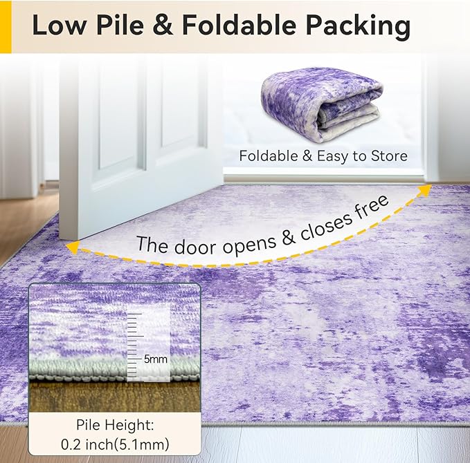 RELEANY Washable Area Rugs 2'x3' Non-Slip Modern Abstract Soft - Image 6