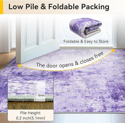 RELEANY Washable Area Rugs 2'x10' Non-Slip Modern Abstract Soft - Image 6