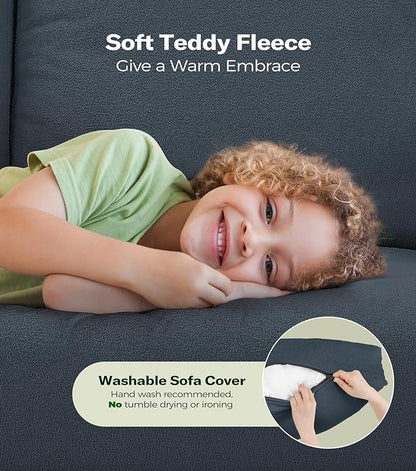 Welzona 83" Couches for Living Room, Teddy Sofa Couch, Comfy Sofas for Living - Image 4