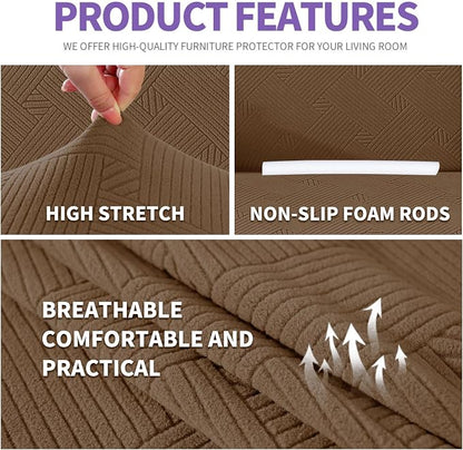 ZNSAYOTX Oversized Super Stretch Couch Cover, New Striped Sofa Covers - Image 4