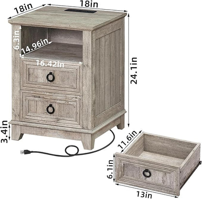 Joaxswe 18" Farmhouse Night Stand - Image 2