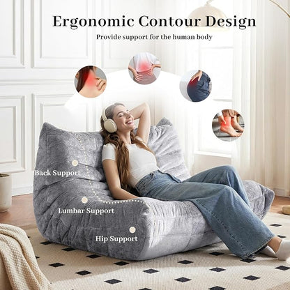 Bean Bag Chair, 2 Seater Lazy Bean Bag Sofa Memory Foam Couch, Giant Bean Bag - Image 7