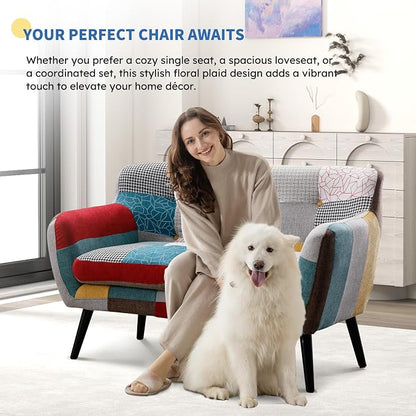 Bonzy Home Modern Boho Loveseat Couch Sofa Chair Set of 2 - Image 3