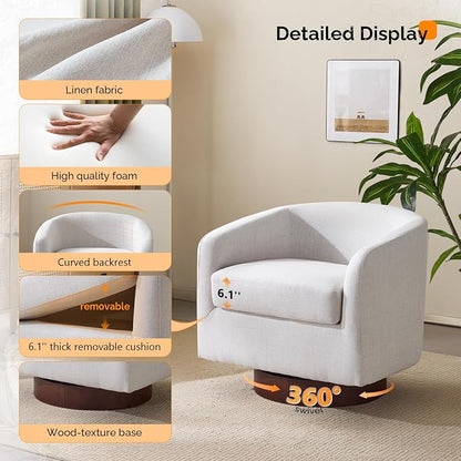 VINGLI 360°Swivel Accent Chair - Image 3