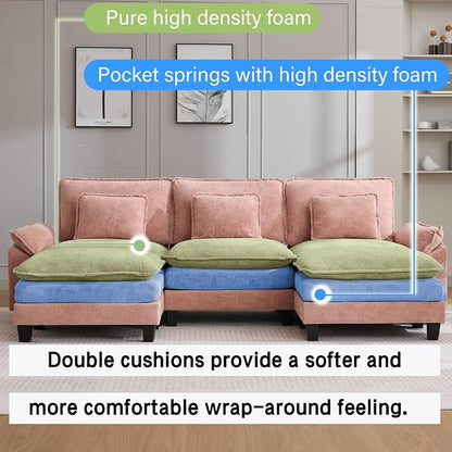 Oprisen 120" Modular Sectional Sofa, Comfy Cloud Couch Sectional Sofa - Image 3