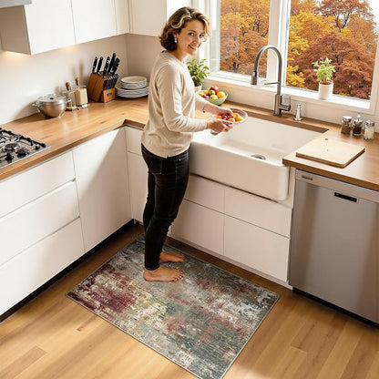 RELEANY Washable Area Rugs 2'x3' Non-Slip Modern Abstract Soft - Image 2