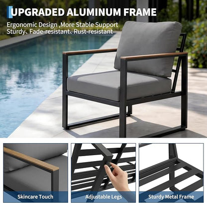 4-Piece Outdoor Patio Furniture Set, Conversation Sofa Set - Image 5