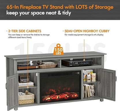YESHOMY Fireplace TV Stand for Television up to 65+ Inch - Image 3