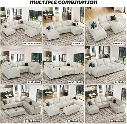 Belffin Fabric Large Ottoman - Image 6