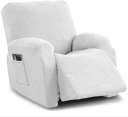 Recliner Chair Covers, 4-Piece Stretch Geometric Strokes Jacquard Reclining by Unknown