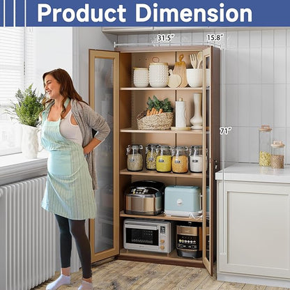 Display Cabinet with Glass Doors, Display Case Cabinet - Image 3
