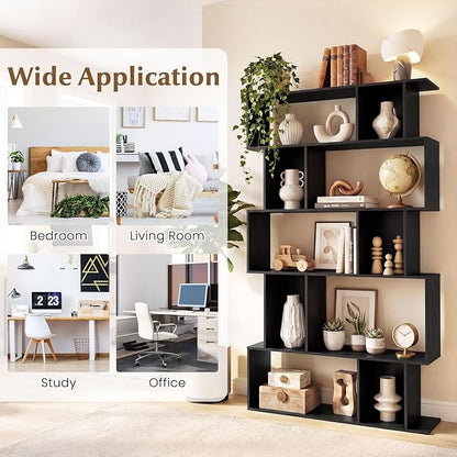 Giantex 5-Tier Bookshelves Set of 2, 10-Cube Geometric Bookcase - Image 6