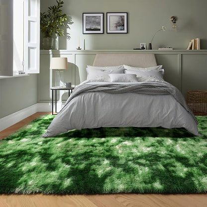 PAGISOFE Area Rugs for Bedroom 4x6, Fluffy Dark Green Rugs for Living Room - Image 7