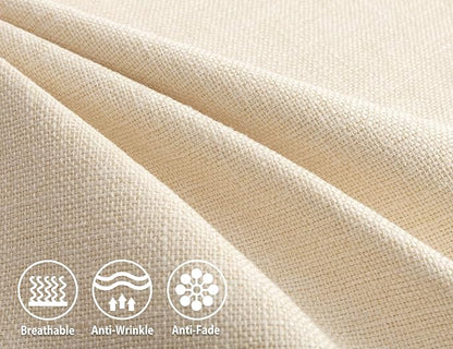 Stellhome Pack of 2 Burlap Throw Pillow Covers Farmhouse Linen Cushion Covers - Image 2