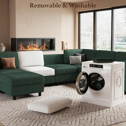 Belffin 114.2" 8 Seats Modular Sectional Sofa - Image 8