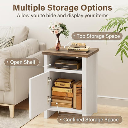 JUMMICO Farmhouse Nightstand, Modern Bedside Table - Image 4