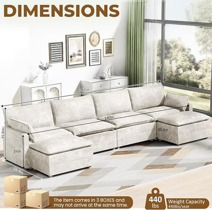 LEVELEVE 147" U-Shape Modular Sofa - Image 2