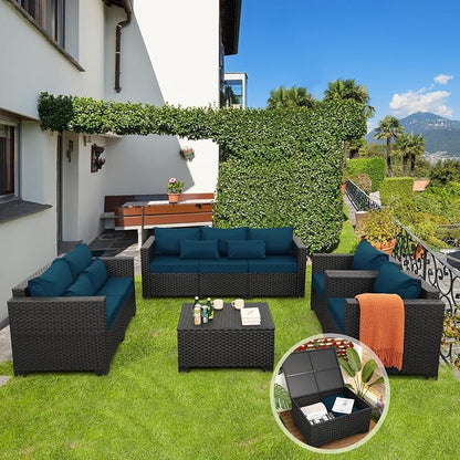 Rattaner Patio Furniture Set 5 Pieces Outdoor Furniture Sets Patio Couch - Image 2