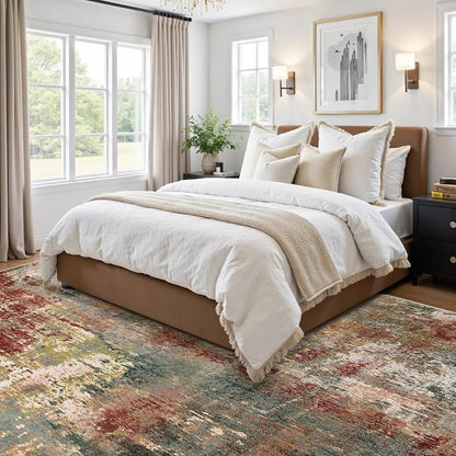 RELEANY Washable Area Rugs 8'x10' Non-Slip Modern Abstract Soft - Image 2