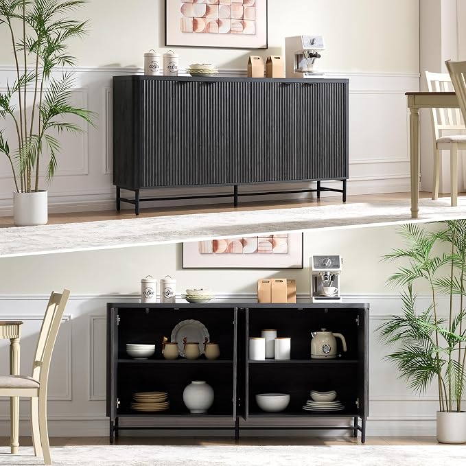 Fatmok 65" Fluted Buffet Cabinet - Image 5