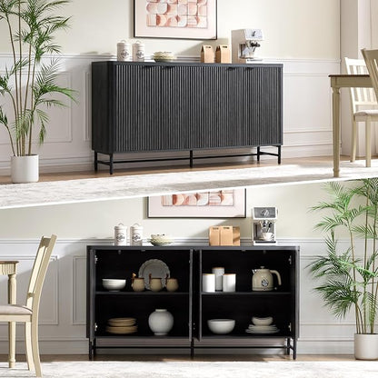 Fatmok 65" Fluted Buffet Cabinet - Image 5