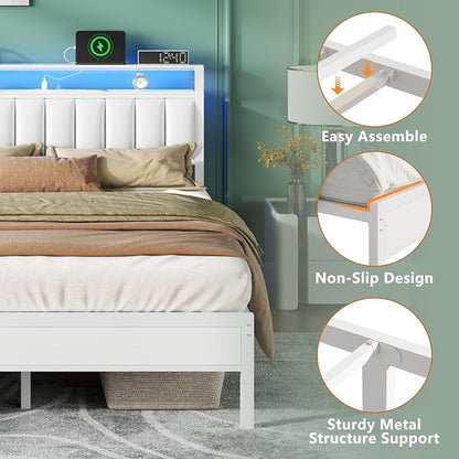 Furnulem White Full Size Bed Frame - Image 6