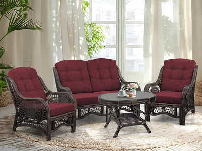 Malibu Lounge Loveseat Sofa Natural Rattan Wicker Handmade Design - Image 5