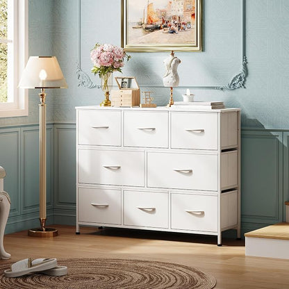 WLIVE 8 Drawer Dresser for Bedroom, Fabric White Dresser - Image 7