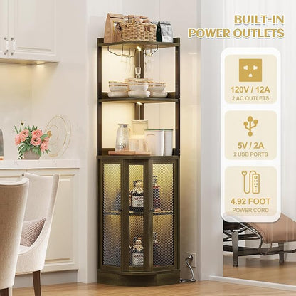 EOYUTLLY Corner Bar Cabinet - Image 4