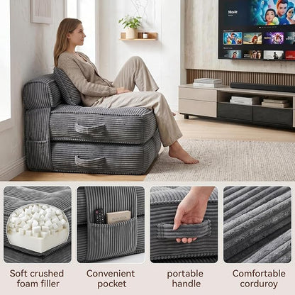 Folding Sofa Bed, Convertible Sleeper Chair - Image 4