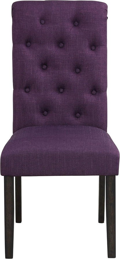 Roundhill Furniture Leviton Solid Wood Tufted Parsons Dining Chairs - Image 5