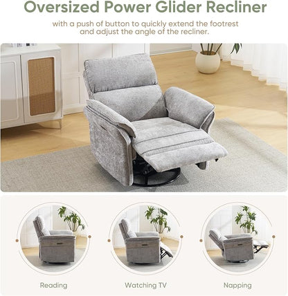 Oversized Power Recliner Chair Swivel Glider - Image 5