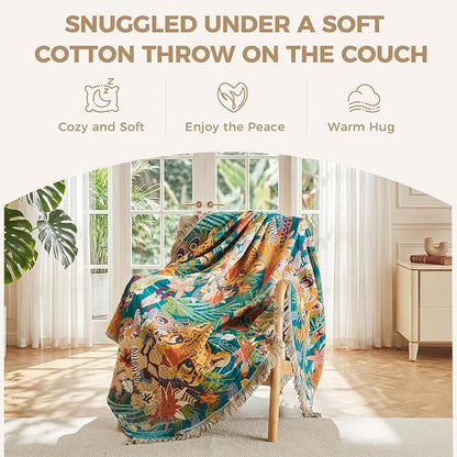 LUTBM Throw Blanket for Bed Couch Sofa Soft Cotton Twin Breathable Summer - Image 5