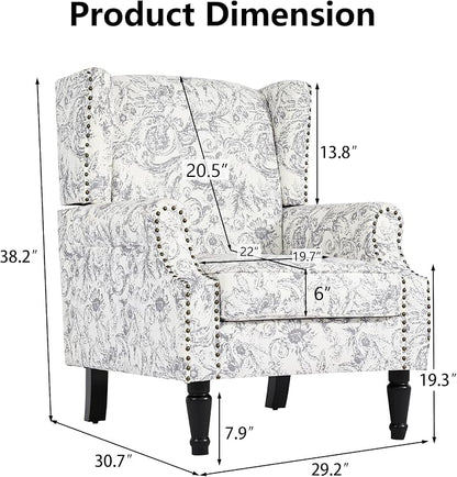 Pia Ricco High Back Floral Accent Chair - Image 2