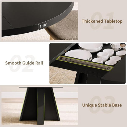 iPormis 43.3in-59in Extendable Round Dining Table - Image 7