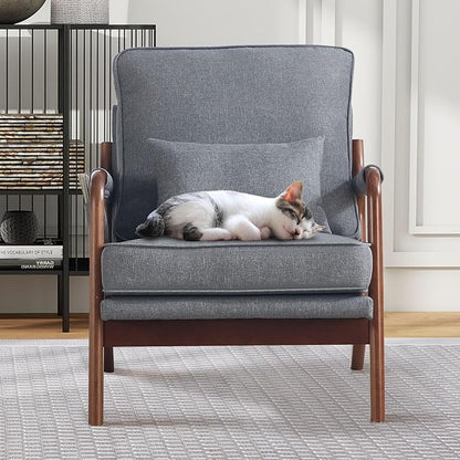ANJ Mid Century Modern Accent Chair, Lounge Reading Armchair - Image 8