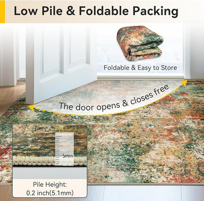 RELEANY Washable Area Rugs 8'x10' Non-Slip Modern Abstract Soft - Image 6