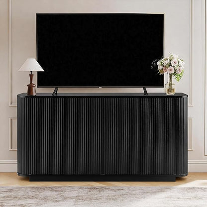 LKTART 64" Buffet Cabinet with Storage, Modern Fluted Accent Sideboard Media - Image 3