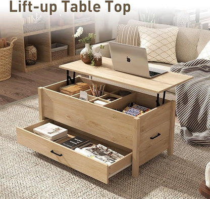 Bonzy Home Lift Top Coffee Table, Wooden Center Table - Image 3