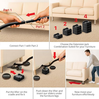 X-Protector Multi-Surface Furniture Sliders & Furniture Lifter Tool Set - Image 5