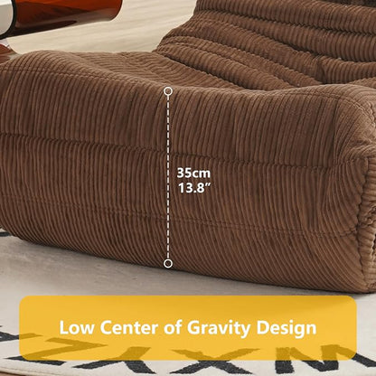N&V Mid Century Armless Floor Sofa, Soft Premium Corduroy Lounge Chair - Image 7