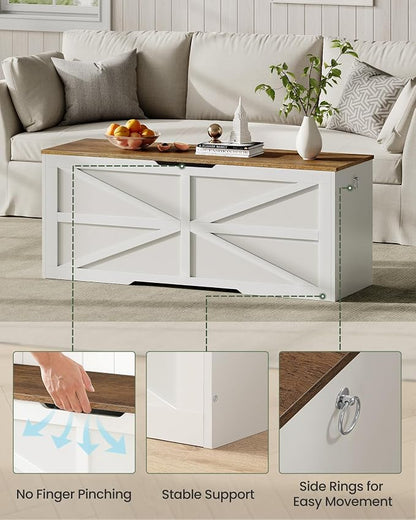 CHOEZON Storage Chest, 47.2" Wooden Storage Trunk, Modern Storage Bench - Image 6